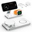 Induktive Ladestation Kompatibel mit Magsafe Ladegerät,QTlier 3 in 1 iPhone Ladestation für 17/16/15/14/13/12 Serie,20W Wireless Charger für Apple Watch 10/9/8/7/6/5/4/3 und AirPods (Tief Weiß)