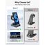 Wireless Charger für Samsung Galaxy S25 Ultra, Induktive Ladestation mit Digitaluhr für Samsung Galaxy Watch 8/7/Ultra, 3 in 1 Ladestation für Samsung Galaxy S24/S23, Active 2, Buds (Grau)