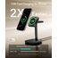 ESR 15W 3-in-1Ladestation für Apple, Zertifizierte MagSafe-Ladestation für iPhone, Magsafe-Ladestation für iPhone 17/16/15/14/13/12, Apple Watch und AirPods 4, Schwarz