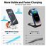 KU XIU Faltbar 3 in 1 Ladestation für Apple Watch und iPhone kompatibel mit MagSafe Ladegerät Induktive Handy Ladestation,15W Wireless Charger für iPhone 16-12, Watch Ultra2, für AirPods-Marble-White