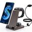 Wireless Charger für Samsung Galaxy S25 Ultra, Induktive Ladestation mit Digitaluhr für Samsung Galaxy Watch 8/7/Ultra, 3 in 1 Ladestation Samsung für Galaxy S24/S23, Galaxy Watch 6, Active 2, Buds