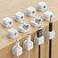 JOYROOM 12 Stück Kabelhalter Kabelclips Verstellbare Kabel Organizer Magnetische Kabelmanagement Selbstklebend Kabelhalter für Schreibtisch, Nachttisch, Ladekabeln, HDMI, USB, Audiokabel, Weiß