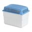 WENKO Feuchtigkeitskiller mit 1 kg Granulatblock, Raumentfeuchter, fasst bis zu 1,4 Liter Feuchtigkeit, laborgeprüft, nachfüllbar, reduziert Schimmel & Gerüche, 24 x 16 x 15 cm, Grau / Blau