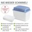 WENKO Feuchtigkeitskiller mit 1 kg Granulatblock, Raumentfeuchter, fasst bis zu 1,4 Liter Feuchtigkeit, laborgeprüft, nachfüllbar, reduziert Schimmel & Gerüche, 24 x 16 x 15 cm, Grau / Blau
