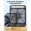 Warmco 20000mAh Akku Camping Ventilator 27cm mit Lampe, 15-48 Std. Laufzeit, Ultra-Leise, Ultraflach, Display, Haken, USB Tischventilator für Zelt, Outdoor, Reisen, Büro, Wohnmobil, Schlafzimmer
