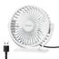 TriPole Ventilator Leiser, Mini Ventilator mit 3 Gang, USB Tischventilator Leistungsstarker Tragbarer mit 360°Neigung. Elektrischer Ventilator klein für Einsatz Büro, Schlafzimmer,Reisen-Weiß