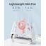 TriPole Schreibtisch Ventilator, 180° Tragbar mit 3-Geschwindigkeits USB, Ultradünner Mini für Home Office Reisegeschenke für Frauen Männer, Batteriebetrieben, Rosa