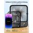 Warmco 10000mAh Tragbarer Ventilator 21 cm Hoch, Max 24h Laufzeit, Ultra-dünn Leise Akku Tischventilator mit Digitalanzeige für Camping, Büro, Schlafzimmer, Reisen