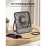 Warmco 10000mAh Tragbarer Ventilator 21 cm Hoch, Max 24h Laufzeit, Ultra-dünn Leise Akku Tischventilator mit Digitalanzeige für Camping, Büro, Schlafzimmer, Reisen