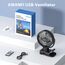 AWANFI 10000mAh USB Ventilator, Clip Ventilator Aufladbarer mit Akku Fernbedienung Haken, 360° Oszillation, Ventilator Klein mit LED Licht, Mini Tischventilator für Camping Kinderwagen Büro