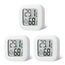 Flintronic Mini LCD Thermometer, 3 Stück Digital Thermometer Innen, Hygrometer Innen, Thermometer Hygrometer, Kabelloses, Luftfeuchtigkeit Meter für Babyzimmer Wohnzimmer Büro Gewächshaus(Weiß)