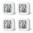 Flintronic Mini LCD Thermometer, 4 Stück Digital Thermometer Innen, Hygrometer Innen, Thermometer Hygrometer, Kabelloses, Luftfeuchtigkeit Meter für Babyzimmer Wohnzimmer Büro Gewächshaus(Weiß)