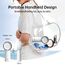 JISULIFE Turbo Handventilator Akku [16 Stunden Lange Arbeitszeit] 4000mAh Tragbarer Mini Ventilator USB Wiederaufladbarer mit 5 Geschwindigkeiten für Reisen/Draußen/Zuhause/Büro - Weiß