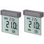 TFA Dostmann Vision digitales Fensterthermometer, 30.1025, großes Display mit Außentemperatur, L 97 x B 22 x H 105 mm, 2er Set