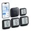 X-Sense WLAN Hygrometer Thermometer Innen mit LCD-Display, Temperatur- und Luftfeuchtigkeitsüberwachung per App, Smiley-Indikator, kompatibel mit Alexa, 4 Sensoren und Basisstation SBS50, STH0A41