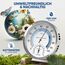 MAVORI® 2in1 Hygrometer innen analog und Thermometer analog innen aus Edelstahl - Thermometer Hygrometer analog - Temperatur und Luftfeuchtigkeitsmesser innen für ein gesundes Raumklima - Ø 12,5cm