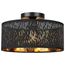 FRIDEKO HOME Deckenlampe Schwarz Durchbrochener Rund Ø30cm Deckenleuchte E27 One Flammige Lampenschirm Lampe für Schlafzimmer Wohnzimmer Küche Flur