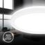 BRILONER - LED Deckenlampe mit indirektem Licht, flach, neutralweißes Licht, Lampe, Deckenleuchte, Wohnzimmerlampe, LED Panel, Küchenlampe, Deckenbeleuchtung, 24x3 cm, Weiß