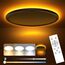 slochi LED Deckenleuchte, 24W Deckenlampe Flach Dimmbar mit Fernbedienung, 1800K Nachtlicht Warm, 3000K-6500K, Ultra Dünn Schlafzimmer Lampe für Schlafzimme Wohnzimmer Kinderzimmer-Rund Weiss