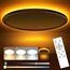 slochi LED Deckenleuchte, 36W 4200LM Deckenlampe Flach Dimmbar mit Fernbedienung, 1800K Nachtlicht Warm, 3000K-6500K, Ultra Dünn Schlafzimmer Lampe für Schlafzimme Wohnzimmer Kinderzimmer-Rund Weiss