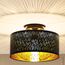 FRIDEKO HOME Deckenlampe Schwarz Durchbrochener Rund Ø30cm Deckenleuchte E27 One Flammige Lampenschirm Lampe für Schlafzimmer Wohnzimmer Küche Flur