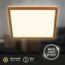 BRILONER - LED Deckenlampe mit indirektem Licht, flach, warmweißes Licht, Lampe, Deckenleuchte, Wohnzimmerlampe, LED Panel, Küchenlampe, Schlafzimmerlampe, 29x29x3 cm, Rahmen in Holzoptik