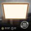 BRILONER - LED Deckenlampe mit indirektem Licht, flach, warmweißes Licht, Lampe, Deckenleuchte, Wohnzimmerlampe, LED Panel, Küchenlampe, Schlafzimmerlampe, 42x42x3 cm, Rahmen in Holzoptik