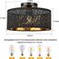 FRIDEKO HOME Deckenlampe Schwarz Durchbrochener Rund Ø30cm Deckenleuchte E27 One Flammige Lampenschirm Lampe für Schlafzimmer Wohnzimmer Küche Flur