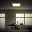 BRILONER - LED Deckenlampe mit indirektem Licht, flach, warmweißes Licht, Lampe, Deckenleuchte, Wohnzimmerlampe, LED Panel, Küchenlampe, Schlafzimmerlampe, 29x29x3 cm, Rahmen in Holzoptik