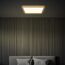 BRILONER - LED Deckenlampe mit indirektem Licht, flach, warmweißes Licht, Lampe, Deckenleuchte, Wohnzimmerlampe, LED Panel, Küchenlampe, Schlafzimmerlampe, 42x42x3 cm, Rahmen in Holzoptik