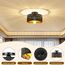 FRIDEKO HOME Deckenlampe Schwarz Durchbrochener Rund Ø30cm Deckenleuchte E27 One Flammige Lampenschirm Lampe für Schlafzimmer Wohnzimmer Küche Flur