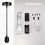 Linkind 2er Lampenaufhängung mit Befestigungsring, 100cm Textilkabel Höhenverstellbar, Standard E27 Socket Lampen Halterung ideal für Schlafzimmer, Kinderzimmer, Schwarz