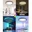 zemty LED Deckenleuchte Dimmbar 60CM, 50W 5040LM RGB Deckenlampe mit Fernbedienung, 3000K-6500K Wasserfest Badezimmer Lampe Decke für Bad Kinderzimmer Schlafzimmer Wohnzimmer Schwarz