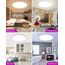 zemty 60cm LED Deckenleuchte Dimmbar Mit Fernbedienung, 50W 5040LM RGB Deckenlampe 3000K-6500K, IP54 Wasserfest Badezimmer Lampe Decke Für Schlafzimmer Kinderzimmer Wohnzimmer Schwarz