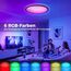 zemty LED Deckenleuchte Dimmbar 30CM 24W 2400LM, RGB Farbwechsel Deckenlampe 3000K-6500K mit Fernbedienung, IP54 Wasserfest Schwarz Badezimmer Lampe Decke für Kinderzimmer Schlafzimmer Wohnzimmer