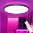 zemty 30cm Dimmbar Deckenlampe RGB mit Fernbedienung, IP54 Wasserdicht LED Deckenleuchte 24W 3200lm, 3000K-6500K & 6 Farben Flach Lampe Decke für Badezimmer Schlafzimmer Kinderzimmer