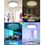 zemty 60cm LED Deckenleuchte Dimmbar Mit Fernbedienung, 50W 5040LM RGB Deckenlampe 3000K-6500K, IP54 Wasserfest Badezimmer Lampe Decke Für Schlafzimmer Kinderzimmer Wohnzimmer Schwarz