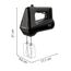 Krups 3MIX 6000 Handmixer, 600 W, präzise Kontrolle, Soft-Touch-Griff, langes Kabel, praktischer Geschwindigkeitsregler, Handrührgerät inkl. Quirle und Knethaken, Schwarz, GN6028