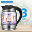 FOR ME Glas Elektrischer Wasserkocher 1,8L, Temperatureinstellung, Temperaturwahl 40°C bis 100°C, 7 Farben LED-Beleuchtung, Warmhaltefunktion, BPA-Frei