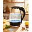 Aigostar Glas Elektrischer Wasserkocher Schwarz 1,7 Liter - Schnell Kochendes Glaswasserkocher 2200W, LED-Beleuchtung, Verdicktes Borosilikatglas, BPA-frei, mit kalkfilter, Automatische Abschaltung