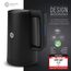 Balter Wasserkocher Edelstahl WK-4, 1,7 Liter, elektrischer Wasserkocher, Doppelwand Design, BPA frei, LED, Teekocher Kompakt, leise (Schwarz)