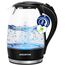 Aigostar Glas Elektrischer Wasserkocher Schwarz 1,7 Liter - Schnell Kochendes Glaswasserkocher 2200W, LED-Beleuchtung, Verdicktes Borosilikatglas, BPA-frei, mit kalkfilter, Automatische Abschaltung