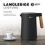 BALTER Edelstahl Wasserkocher mit Temperatureinstellung, 45°C-100°C, Doppelwand, BPA frei, leise & kabellos, Warmhaltefunktion, Teekocher mit Temperaturanzeige, 1.5L, 2200W, Schwarz