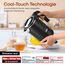 LEBENLANG Reise Wasserkocher Edelstahl Klein 0 5 Liter & BPA-Frei - Reisewasserkocher klein 600W Energiesparend Energieeffizienz - Kleiner Mini Wasserkocher Camping Kettle Schwarz 0,5 l 0.5 für Reisen