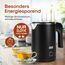 LEBENLANG Reise Wasserkocher Edelstahl Klein 0 5 Liter & BPA-Frei - Reisewasserkocher klein 600W Energiesparend Energieeffizienz - Kleiner Mini Wasserkocher Camping Kettle Schwarz 0,5 l 0.5 für Reisen