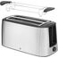 WMF Bueno Pro Langschlitz-Toaster aus Edelstahl für 4 Brotscheiben, mit Brötchenaufsatz, Aufknusper- und Auftaufunktion, 6 Bräunungsstufen – stilvoll für knusprigen Genuss im modernen Küchenambiente