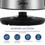 Midea Wasserkocher Edelstahl 1.7L, BPA-freier Wasserkocher, 2200W Schnellkochfunktion, Kettle mit Wasserstandsanzeige, LED-Leuchtanzeige, 360°-Basis, Trockenlaufschutz, MKE17M1ADS