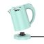 Reisewasserkocher 500ML Wasserkocher Klein, Edelstahl-Teekanne, Sockel mit Aufbewahrungsfunktion für das Netzkabel, Mini Camping Wasserkocher mit 600W für Reisen Camping Wohnwagen oder Unterwegs(Grün)