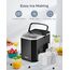 Silonn Eiswürfelmaschine mit Griff-Eiswürfelkorb – Tragbar & Selbstreinigend, Mini Ice Maker 9 Eiswürfel/6 Min. 12 KG/Tag, Eiswürfel einfach entnehmen und überall nutzen