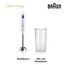 Braun Stabmixer MQ10.001M MultiQuick 1 - Extra Leichter Pürierstab mit Edelstahl-Mixfuß und EasyTwist System, inkl. 600 ml Mix- & Messbecher, 450 Watt, Weiß